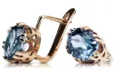 Σκουλαρίκια Vintage Aquamarine από ροζ χρυσό 14 καρατίων vec016r